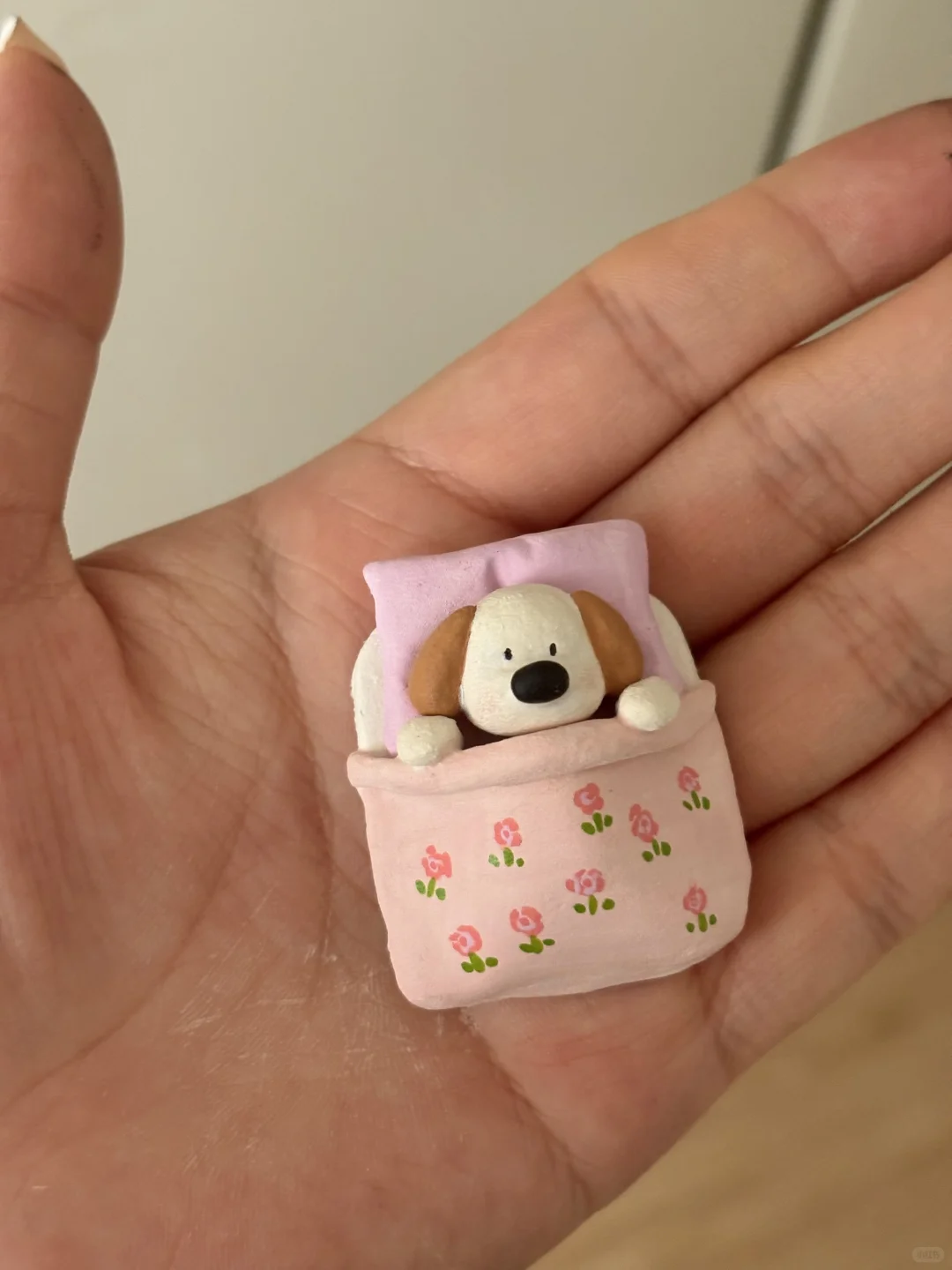 ?石塑粘土冰箱贴?小狗晚安啦?