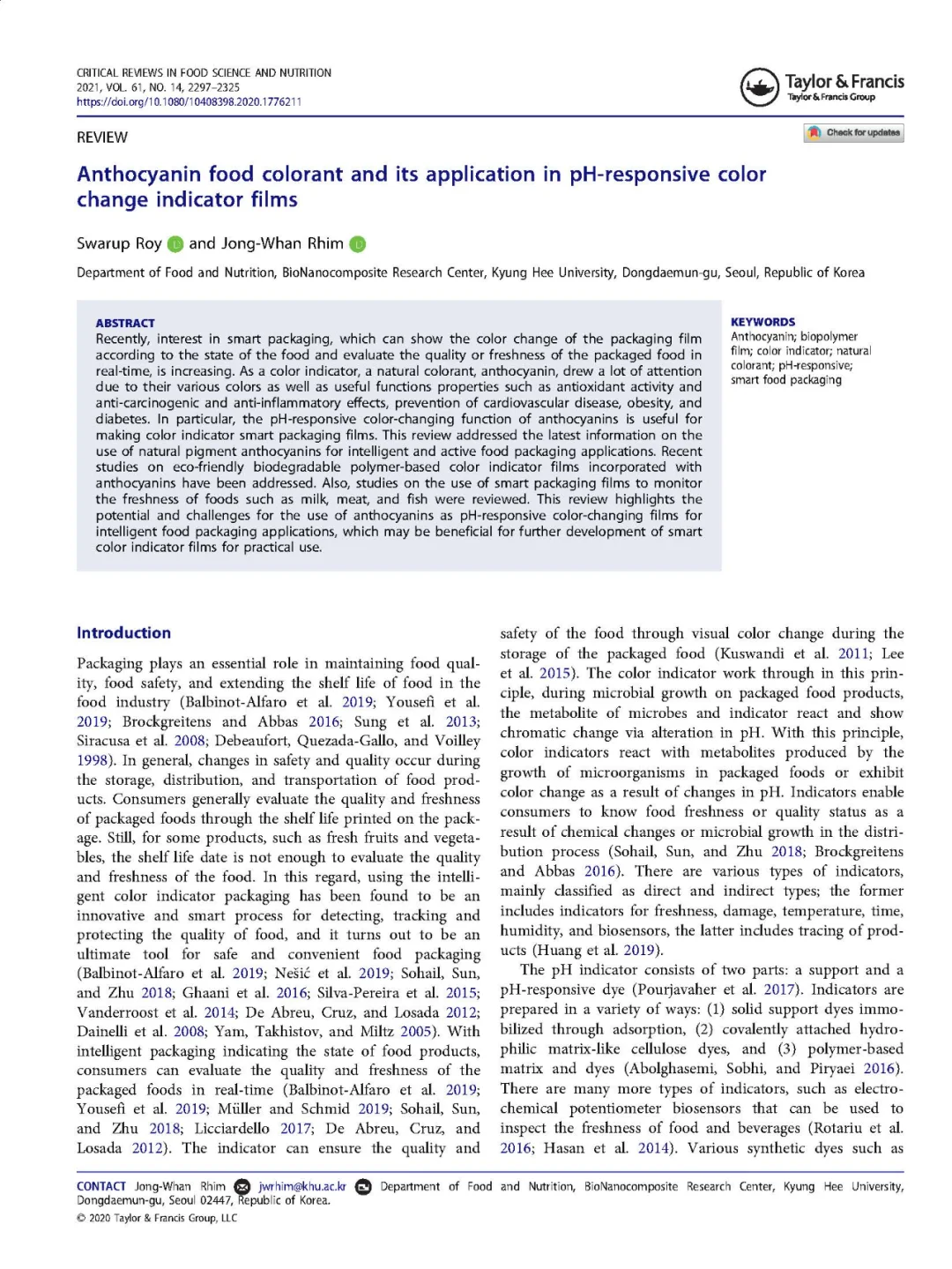 花青素着色剂及在pH响应变色指示膜中的应用