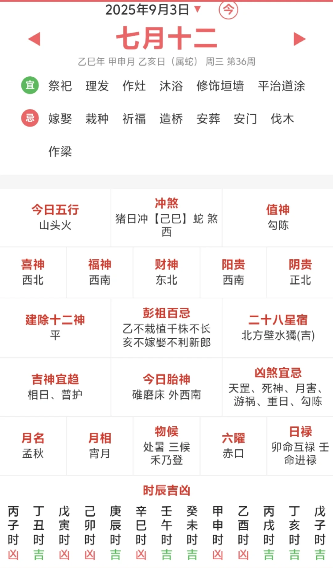 ?✨2025年9月3日 · 农历七月十二✨?