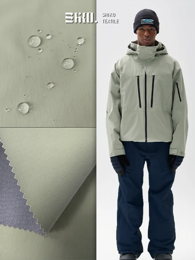 DWR强防水二分格户外专业冲锋衣滑雪服面料