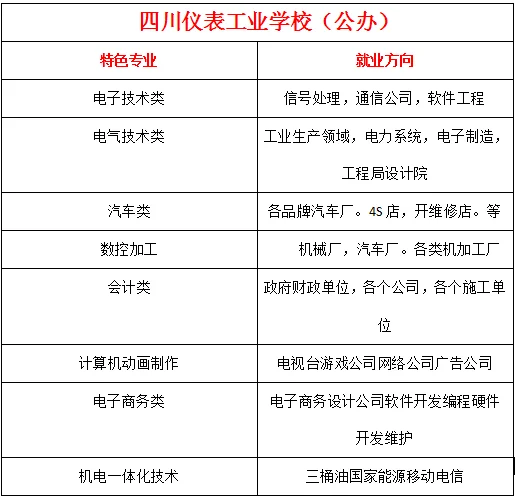 四川仪表工业学校都学些啥，出来都能干什么