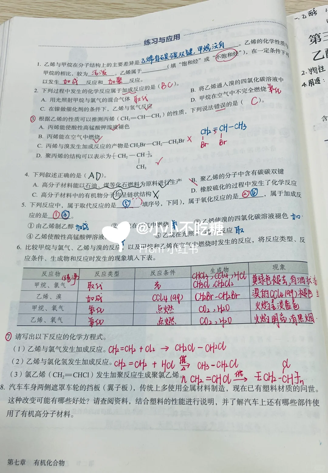 高一化学必修二｜ 乙烯与有机高分子材料