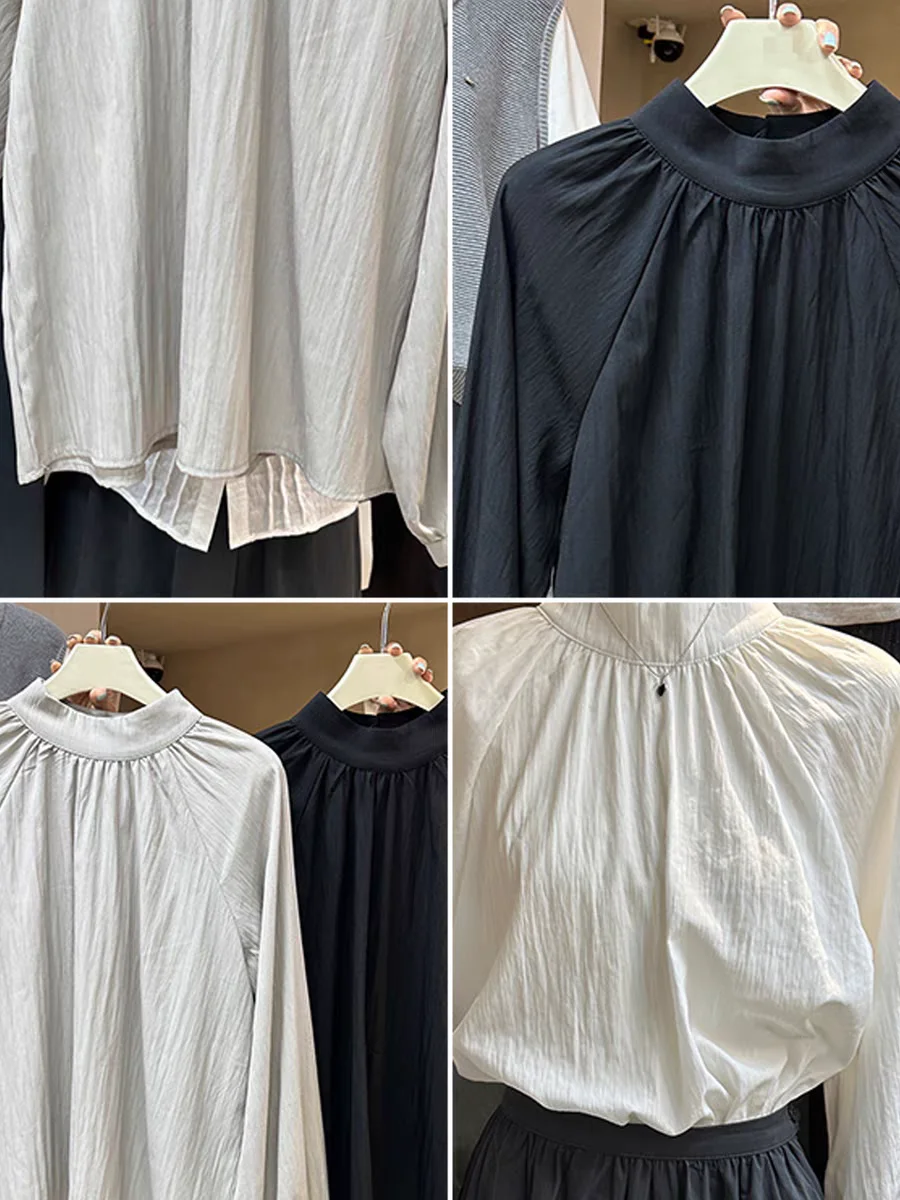 简单裁剪图分享|立领套头衬衫通勤分