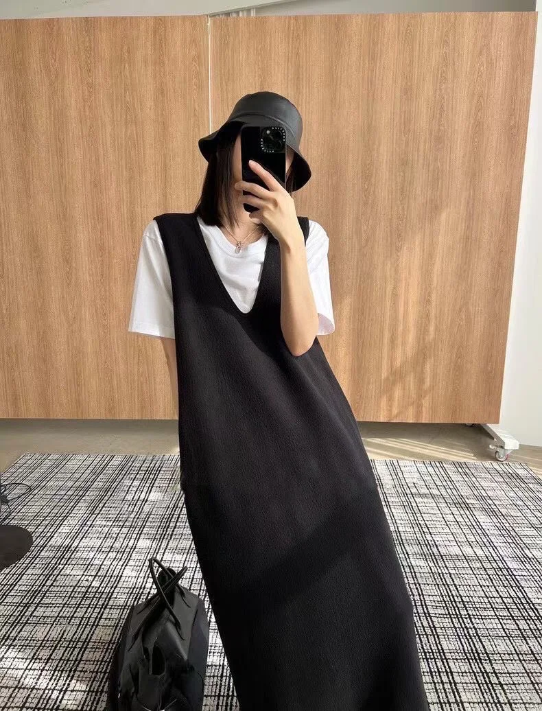 25秋冬新款现货｜TH双面针织褶皱松弛感连衣