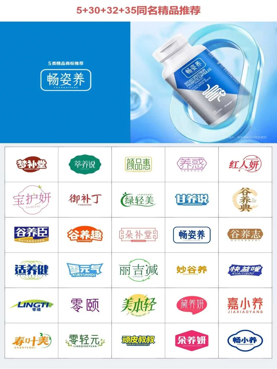 5+30+32+35同名保健食品商标推荐