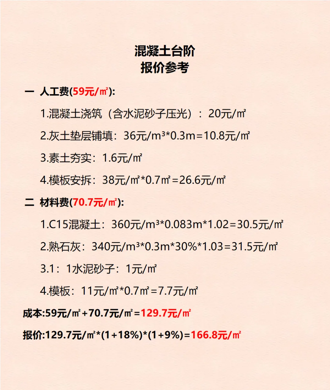 混凝土台阶报价参考