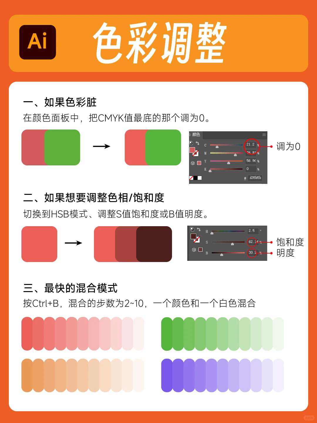 【Illustrator】ai色彩调整实用技巧