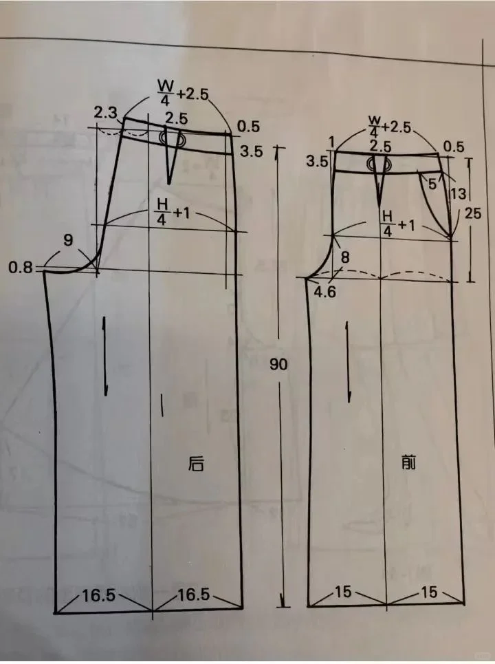 公式裤子裁剪图