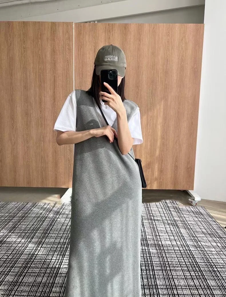 25秋冬新款现货｜TH双面针织褶皱松弛感连衣