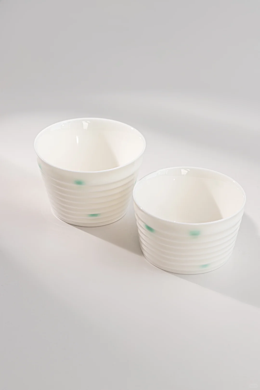 云汀手作｜集亩系列绿彩水波纹猪口杯