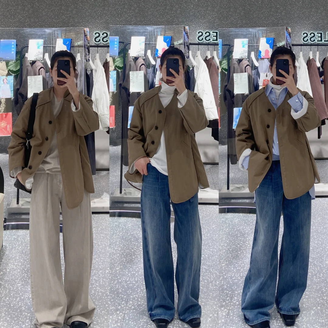 LESS新款咖色系羽绒服外套