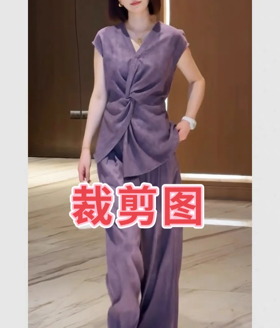 收腰显瘦纽结短袖裁剪图分享