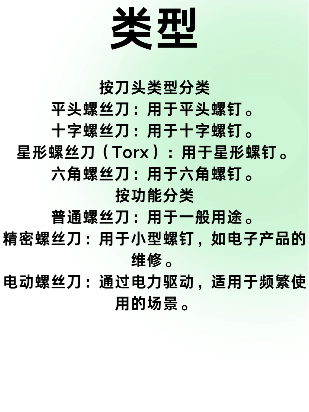 汽车基本维修工具:螺丝刀