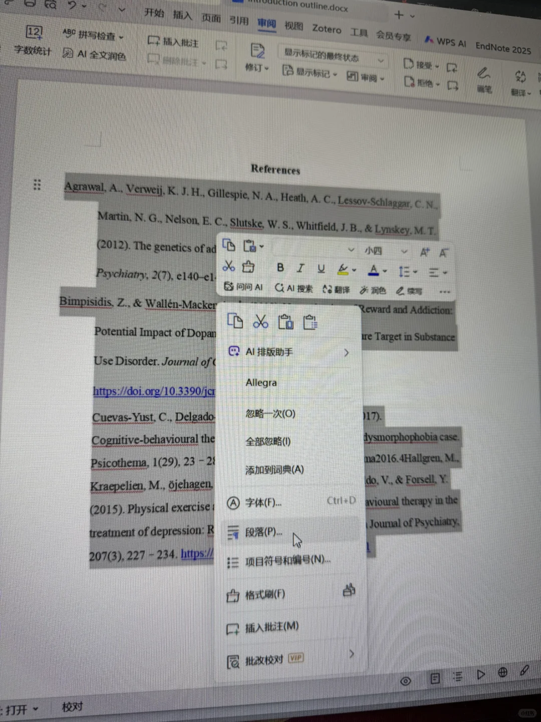 又来一个手动空格调apa格式的学生