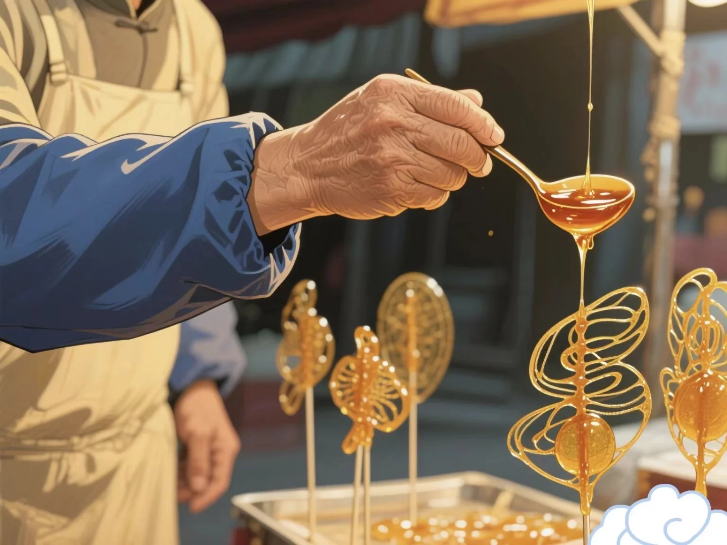 娃念叨了七天想吃的糖画