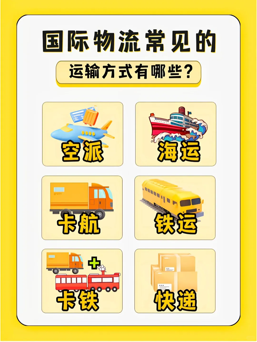 国际物流中常见的运输方式有哪些？