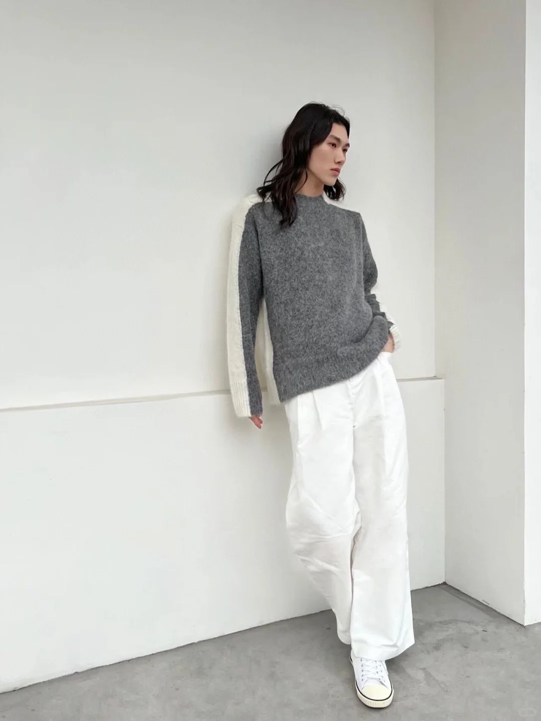 25秋冬新款现货 ｜RA重磅羊驼绒拼色毛衣针织