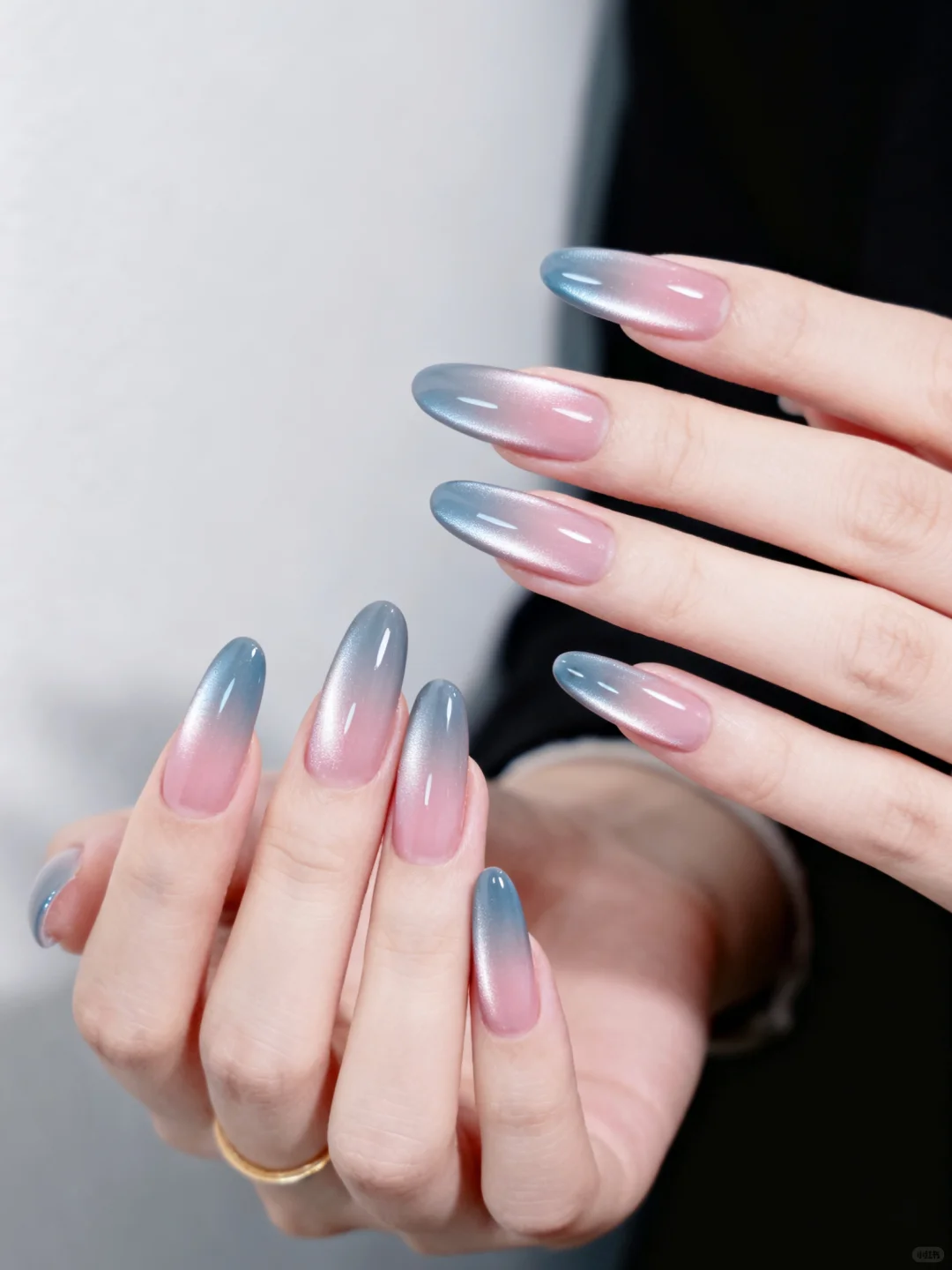 粉蓝渐变玻璃珠猫眼✨