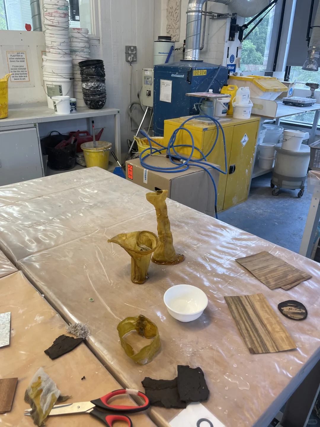 器物制作，松脂面料的柔韧