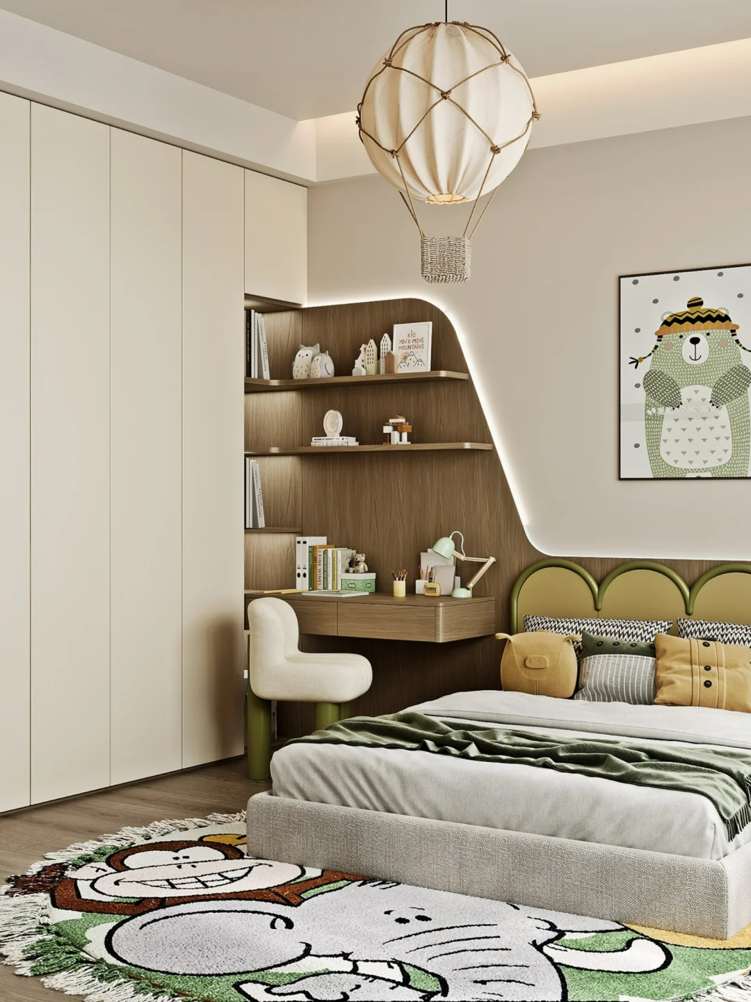 8m²成长型儿童房‼衣柜+转角书桌太绝了