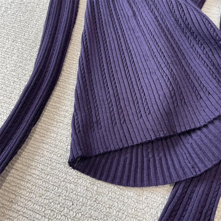 妥妥娣1~养殖羊毛纱绞花机理针织开衫