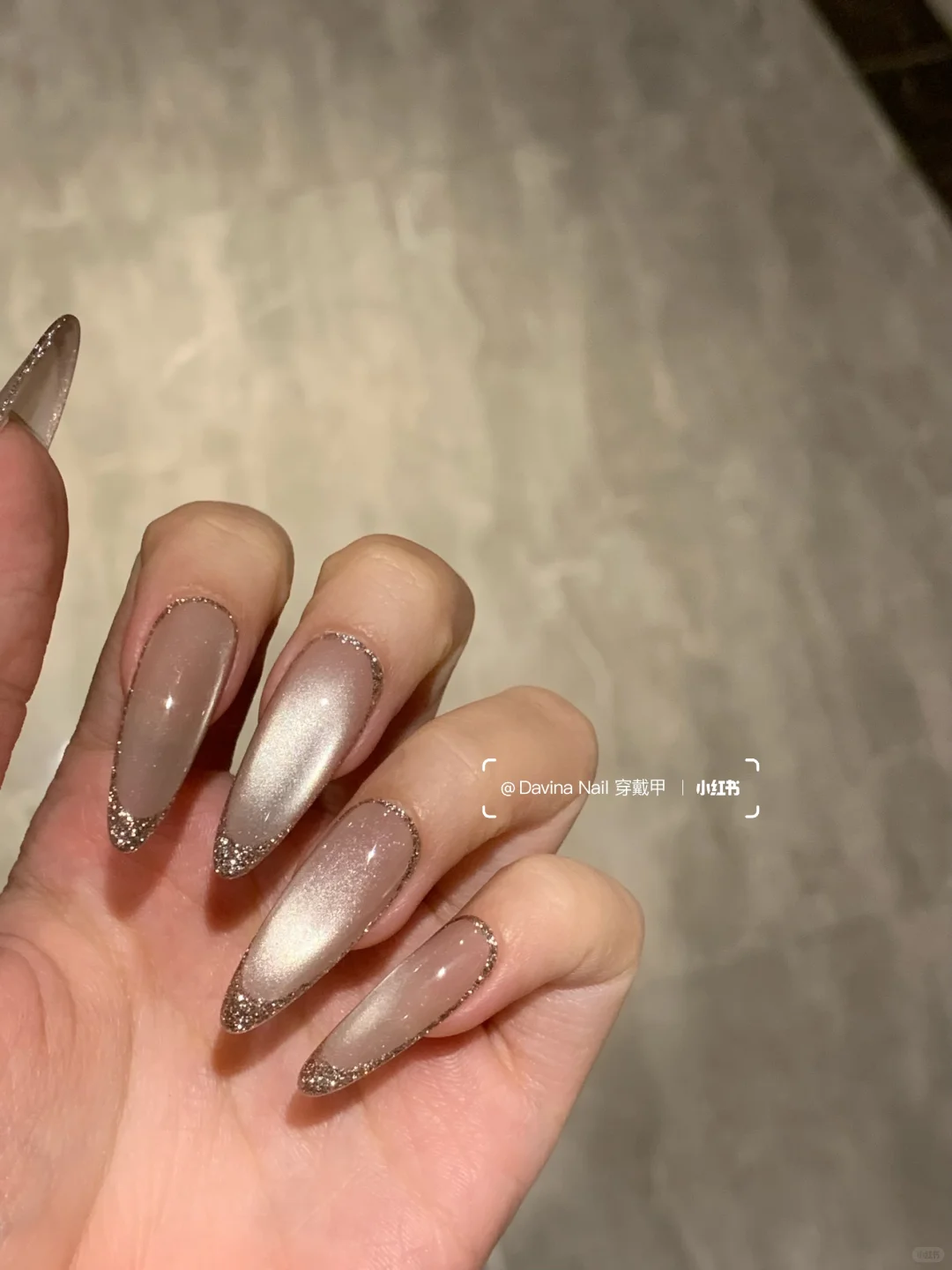 玻璃珠猫眼+玫瑰金