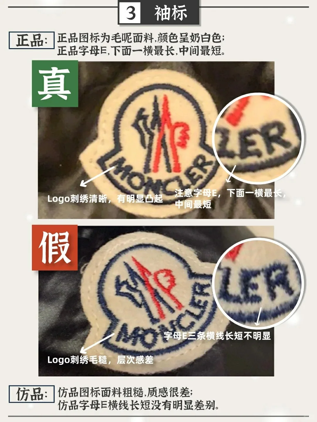 Moncler鉴假必看！这些细节教你摆脱假货