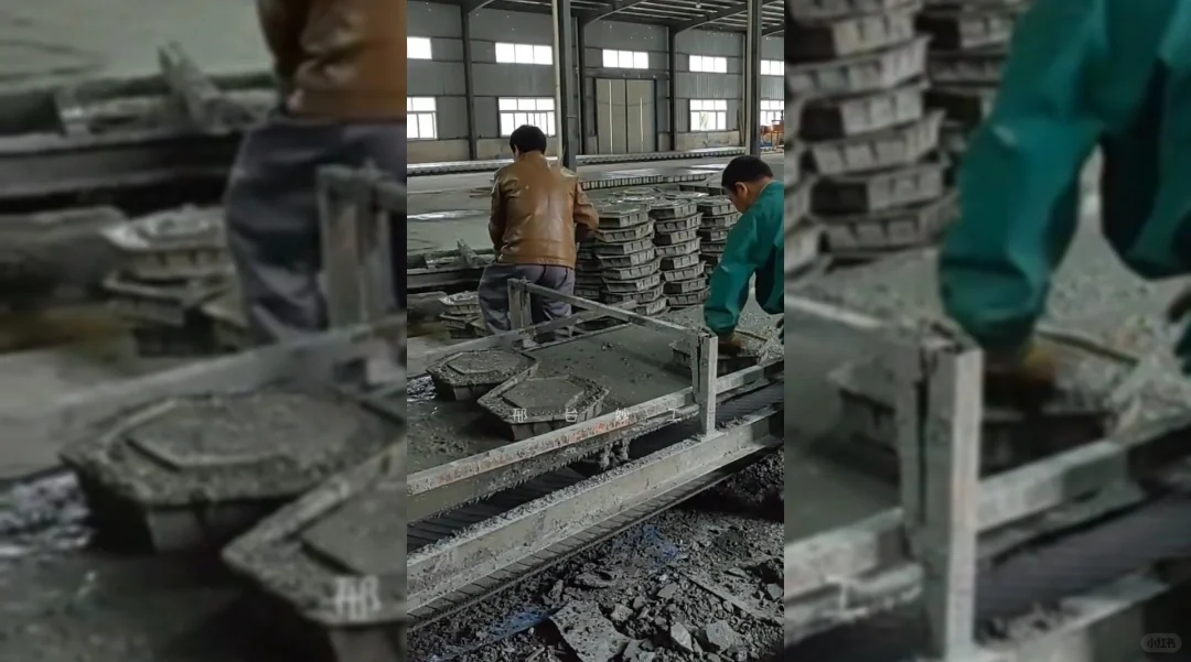 妙工混凝土预制连锁块布料机器生产线设备