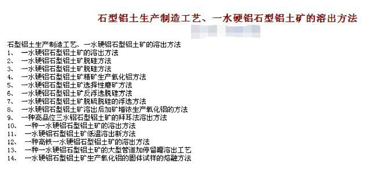 石型铝土生产制造工艺专利技术资料、一水硬