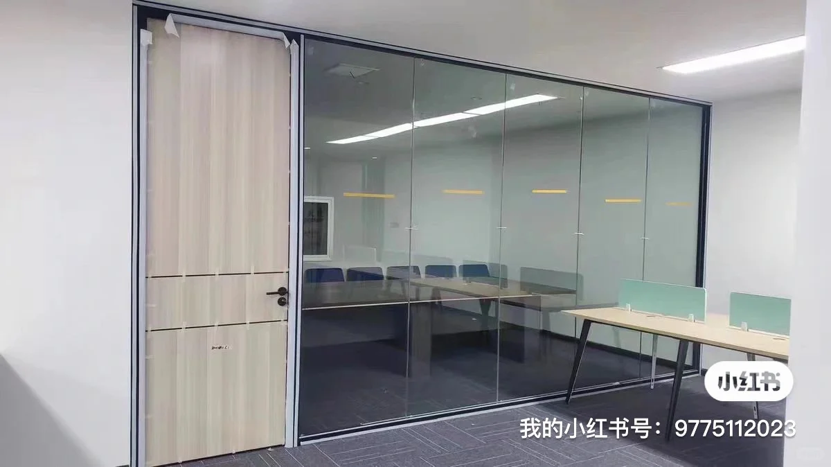 办公室玻璃隔断铝合金双玻百叶单玻磨砂玻璃