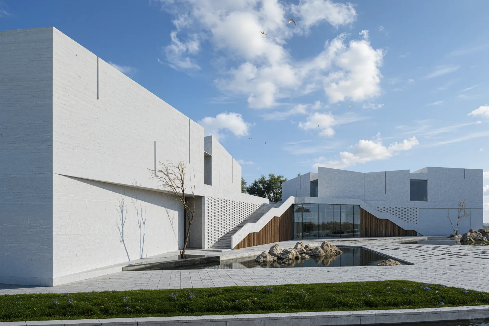 几何与自然的白调协奏｜‘折纸’艺术中的建筑