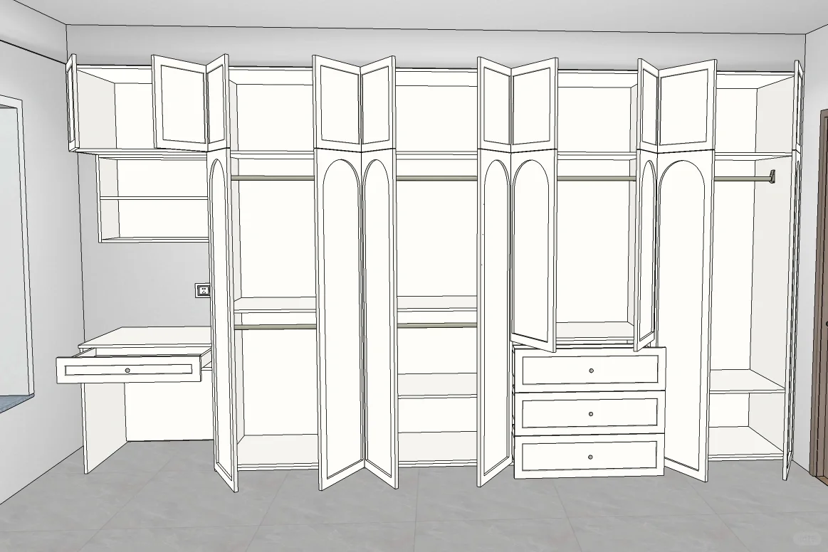 卧室做床尾衣柜真的太香啦！（附尺寸图