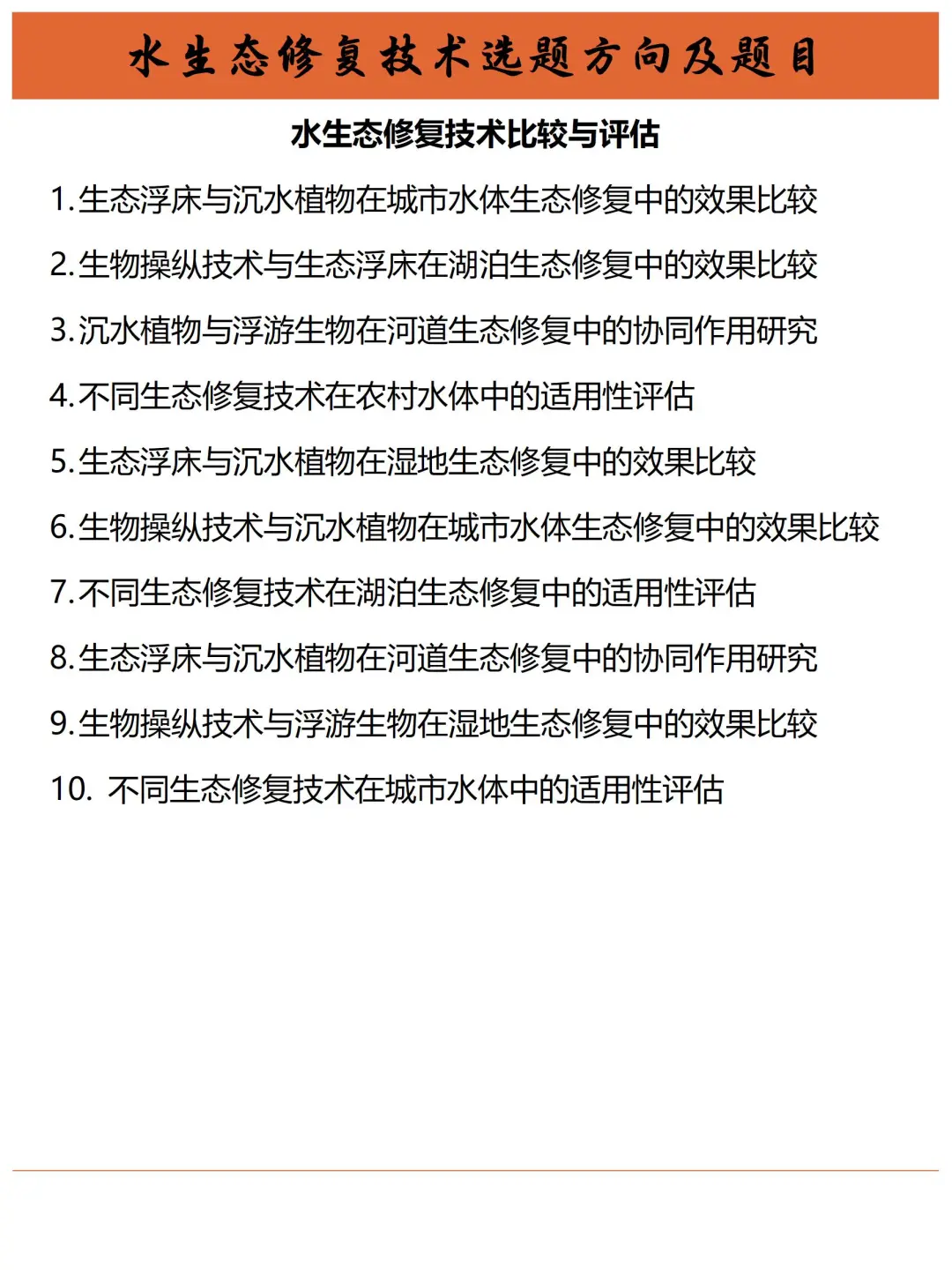 拜托拜托,请水生态修复技术的同学看到