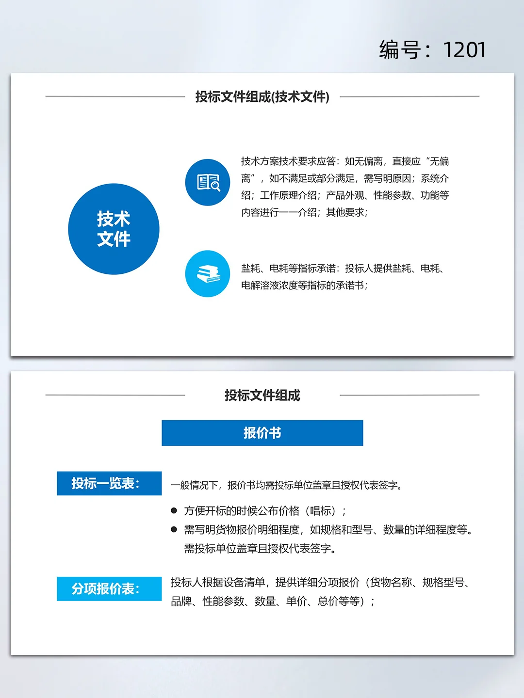 蓝色商务工程项目招标投标知识培训ppt