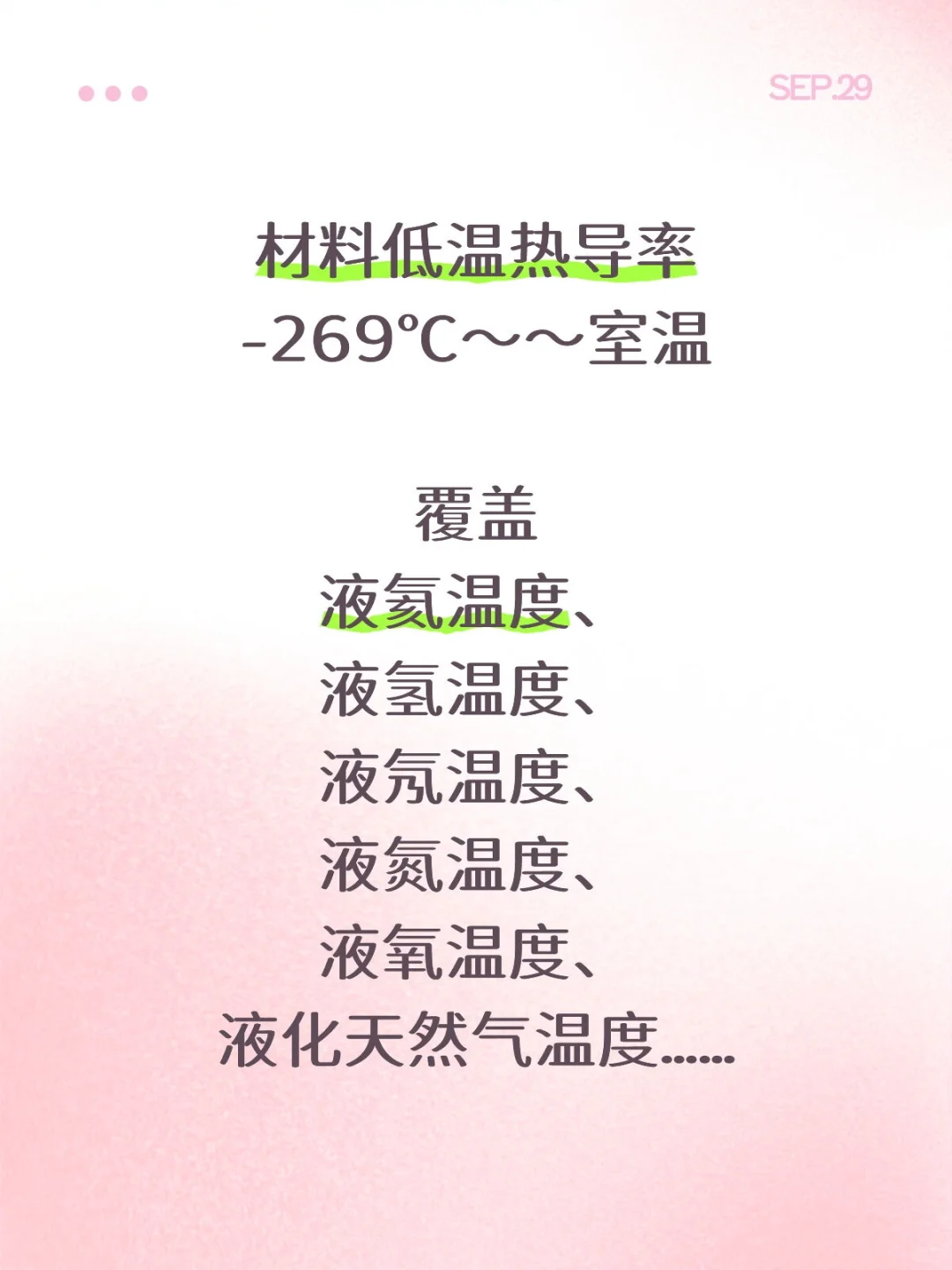 材料低温热导率，-269℃～～室温