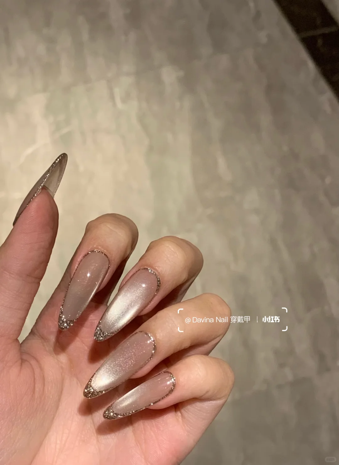 玻璃珠猫眼+玫瑰金