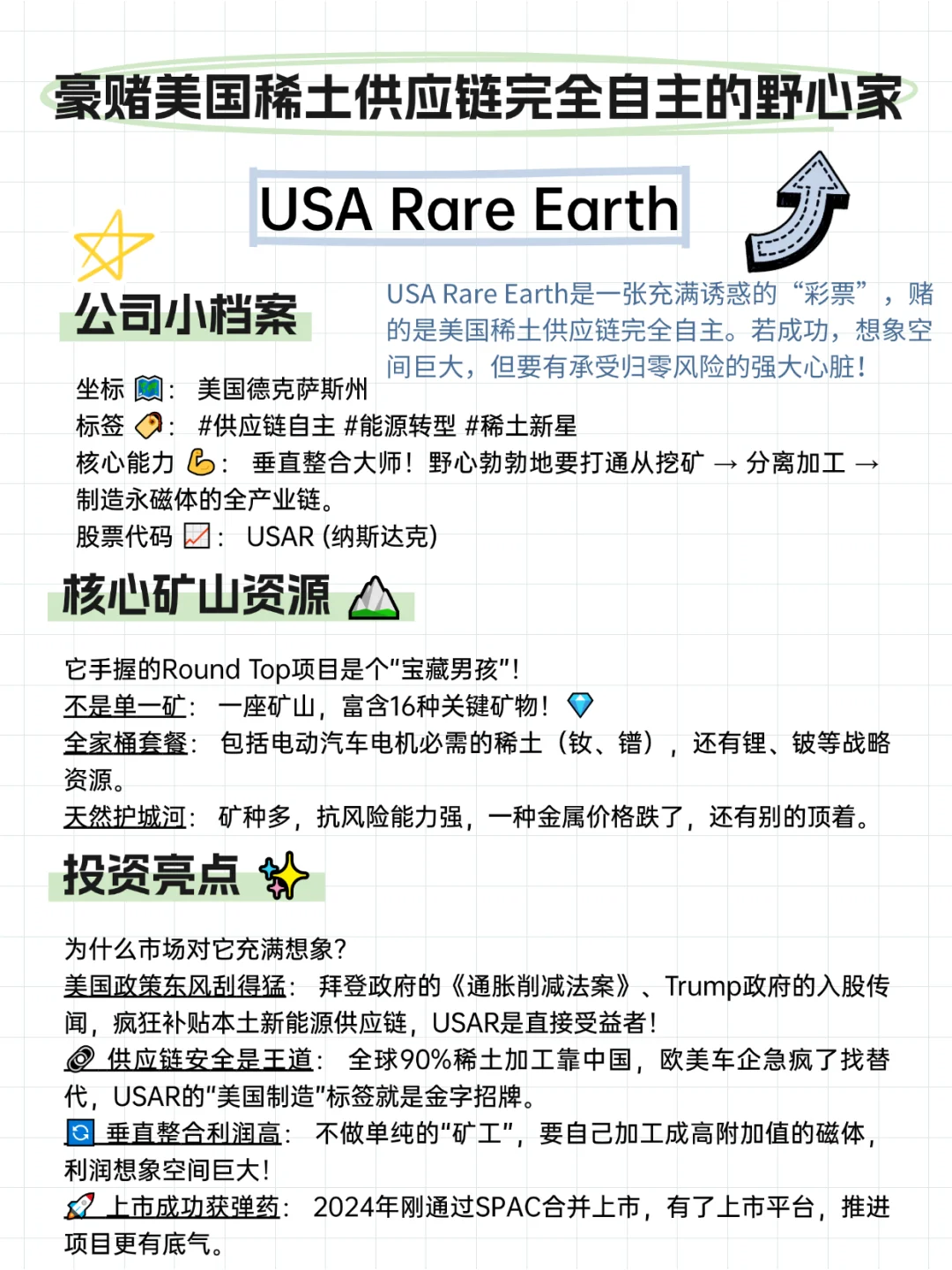 USAR | 豪赌美国稀土供应链完全自主