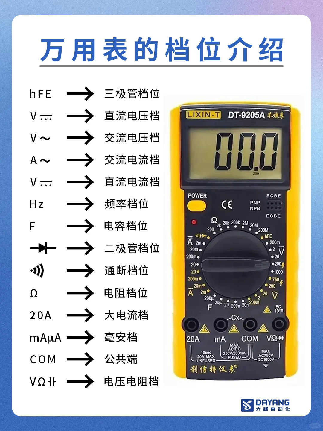 万用表的档位介绍