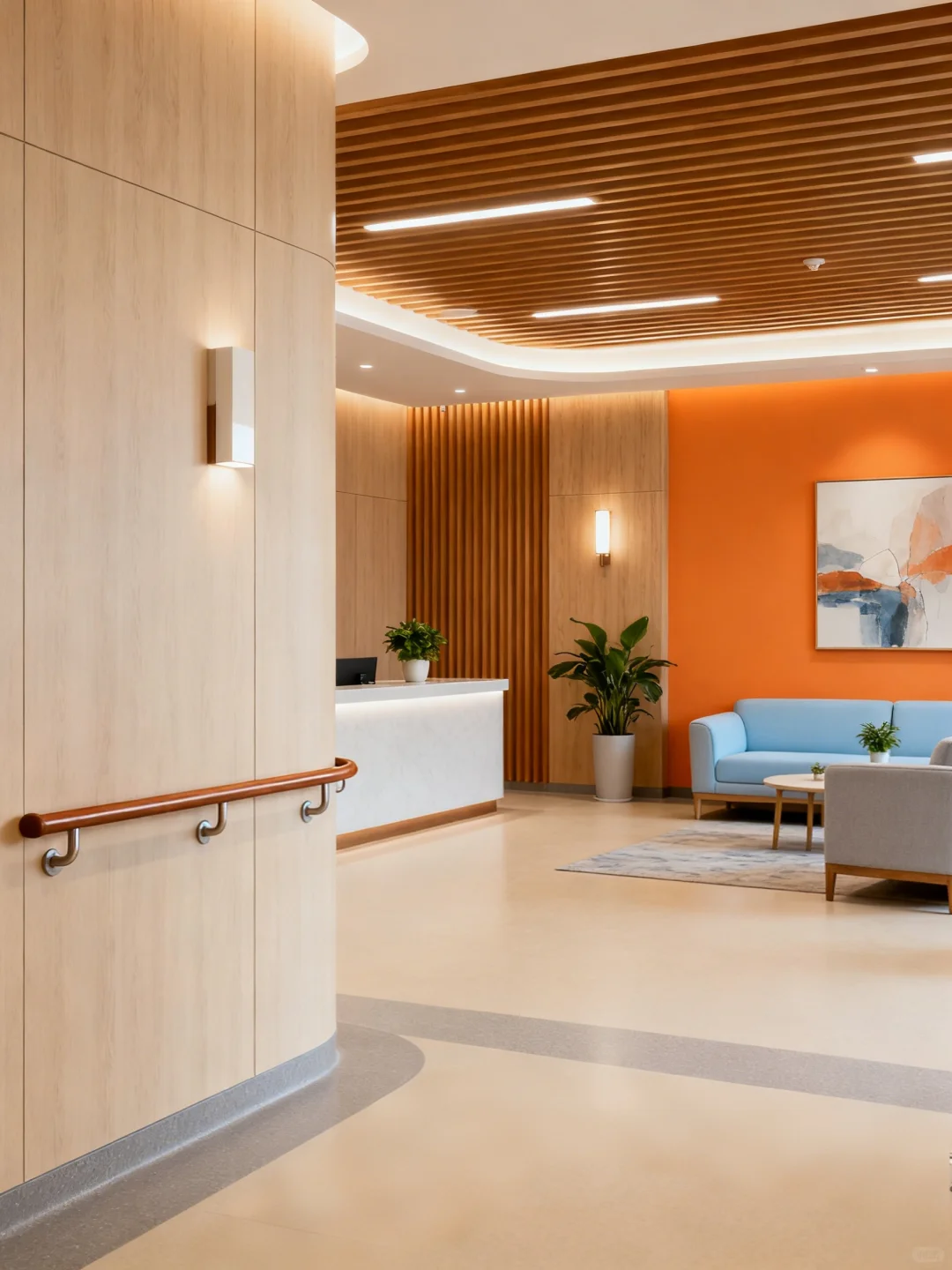 暖木色+隐形扶手，安全又温馨?