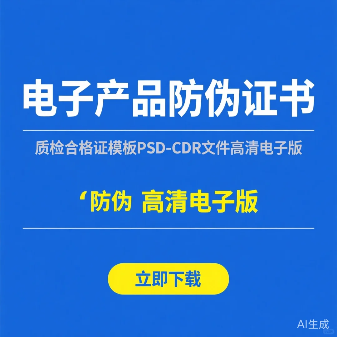 防伪证书模板·质检合格证PSD CDR高清电子