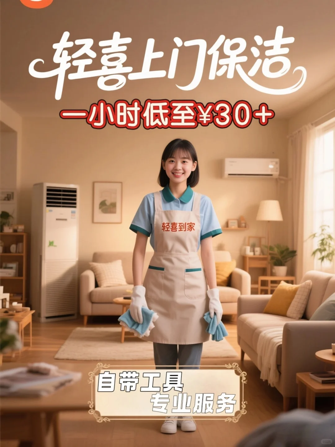 轻喜家政七夕活动限时特价‼️30米上门保洁