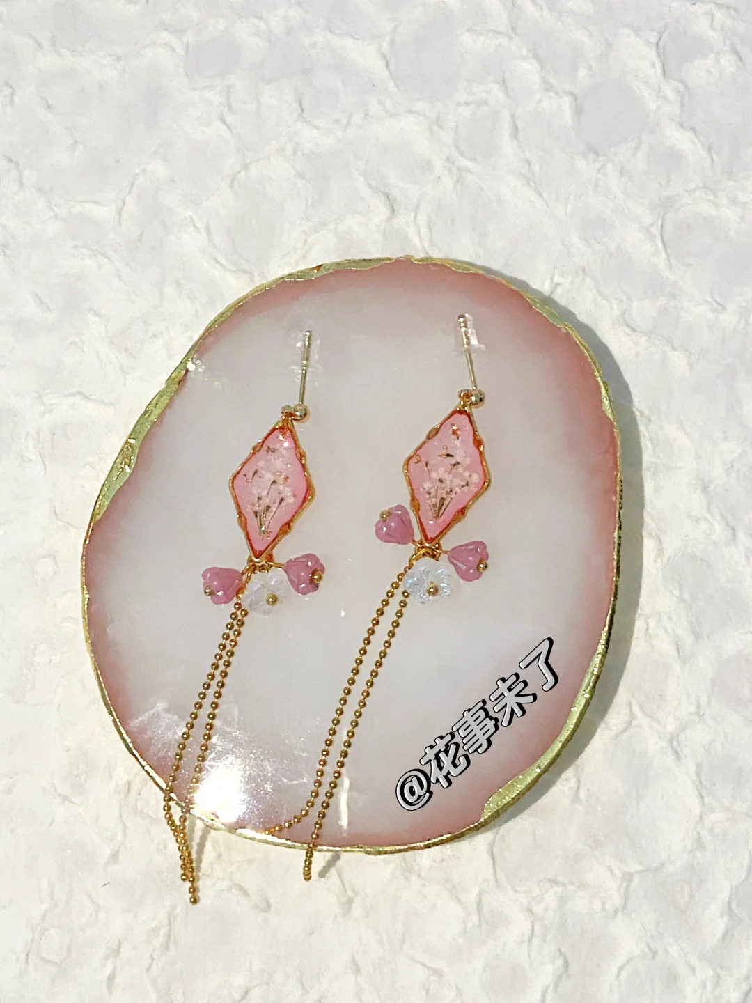 diy滴胶真花耳钉