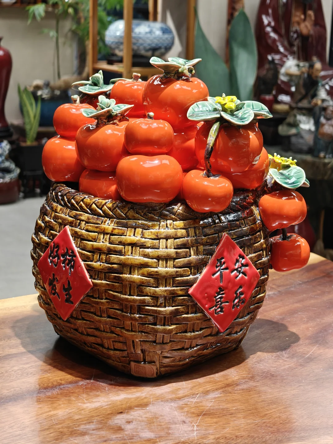 《万柿如意》石湾名师柿子题材作品！全陶瓷