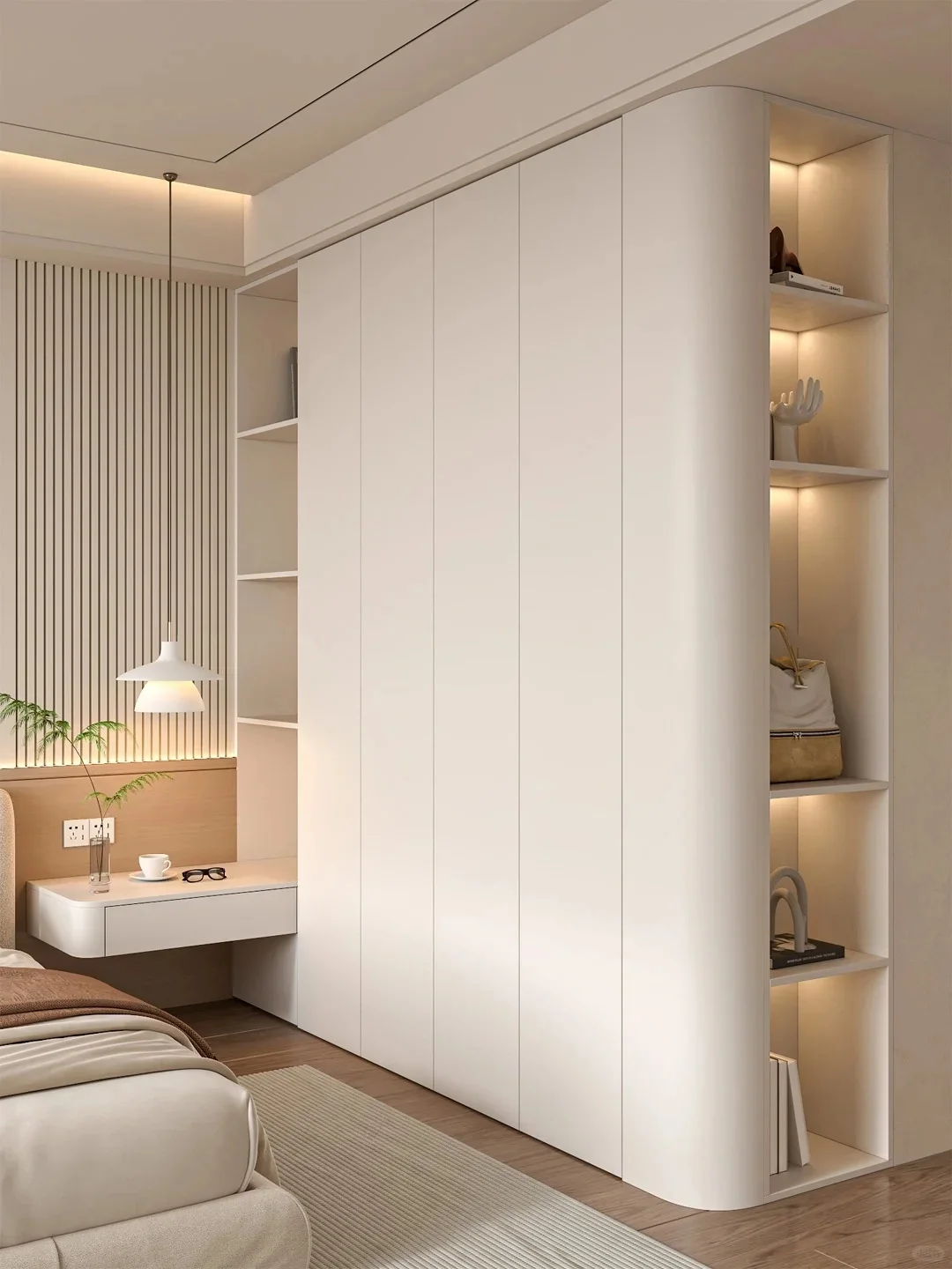 这圆弧衣柜也太丝滑上档次了！