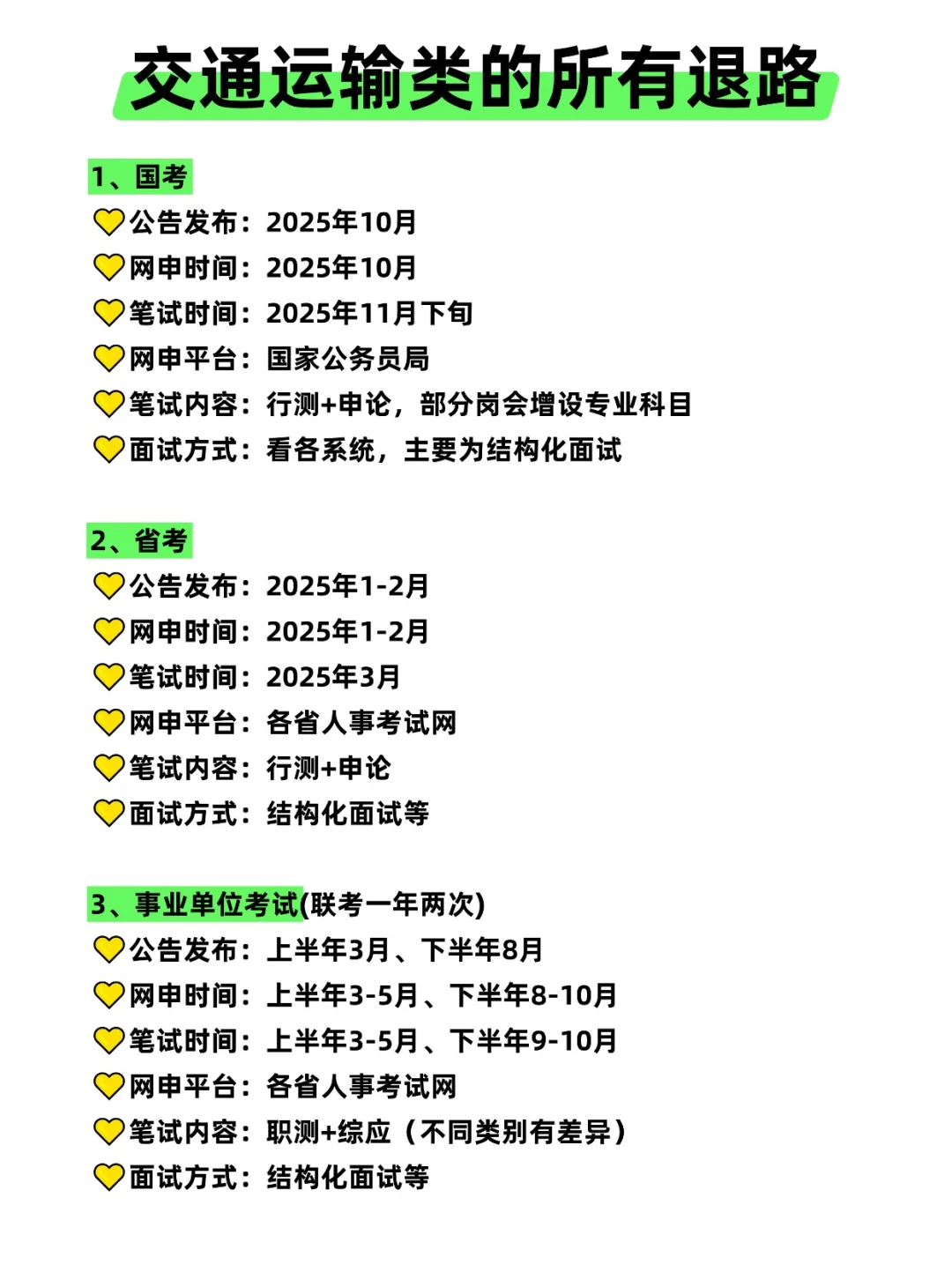 属于交通运输类的所有退路来啦！