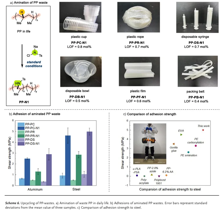使用N-氯酰胺钠对聚丙烯进行C–H键胺化