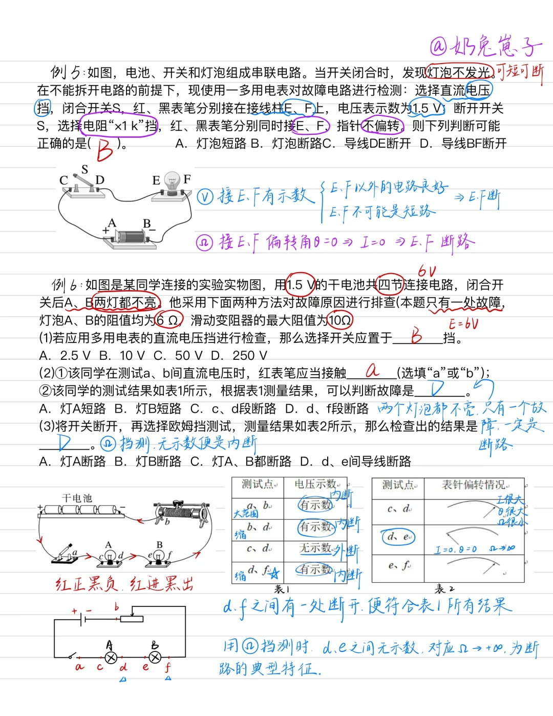高中物理—多用电表的使用及原理欧姆表