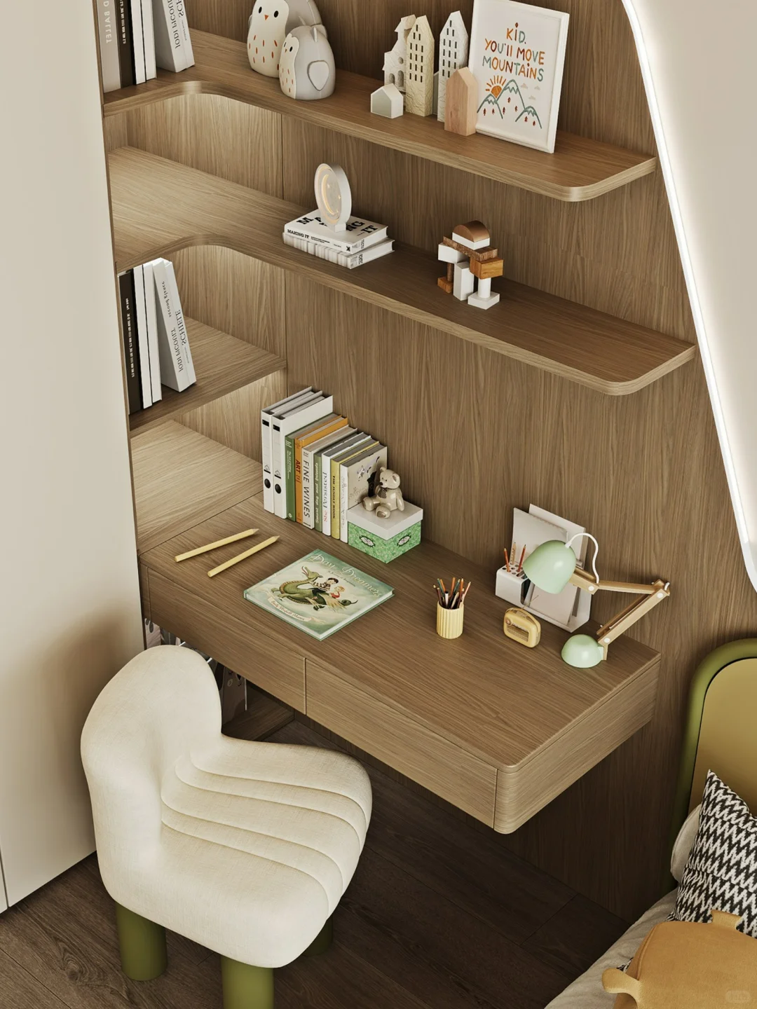 8m²成长型儿童房‼衣柜+转角书桌太绝了