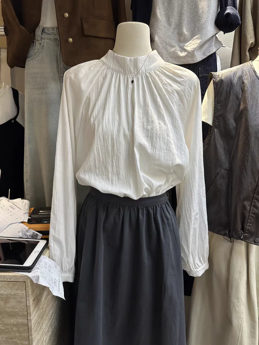 简单裁剪图分享|立领套头衬衫通勤分