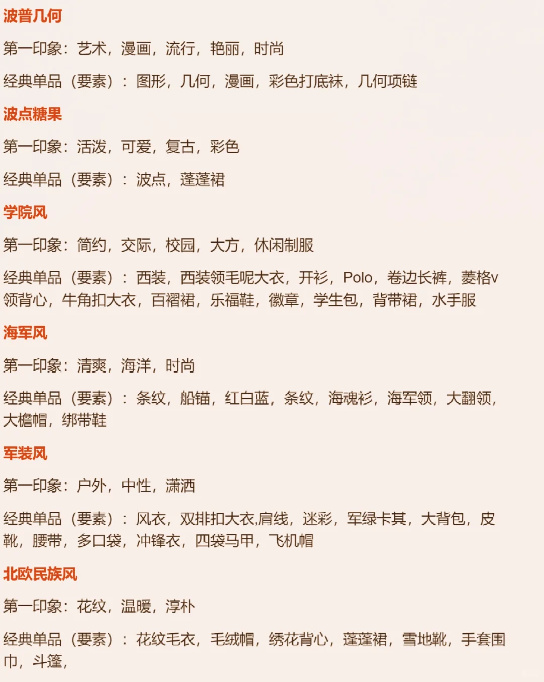 oc人5分钟掌握28种服装风格！【笔记01】